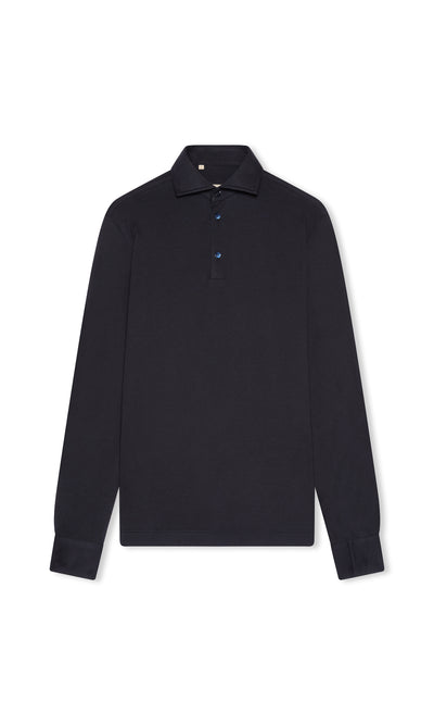 3-Button Polo Shirt in Cotton, Cashmere and Silk