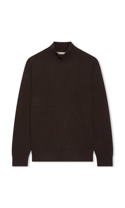 Open Turtleneck in Wool and Cashmere Blend