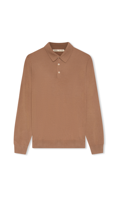 3-Button Polo Shirt in Pure Extra Fine Wool