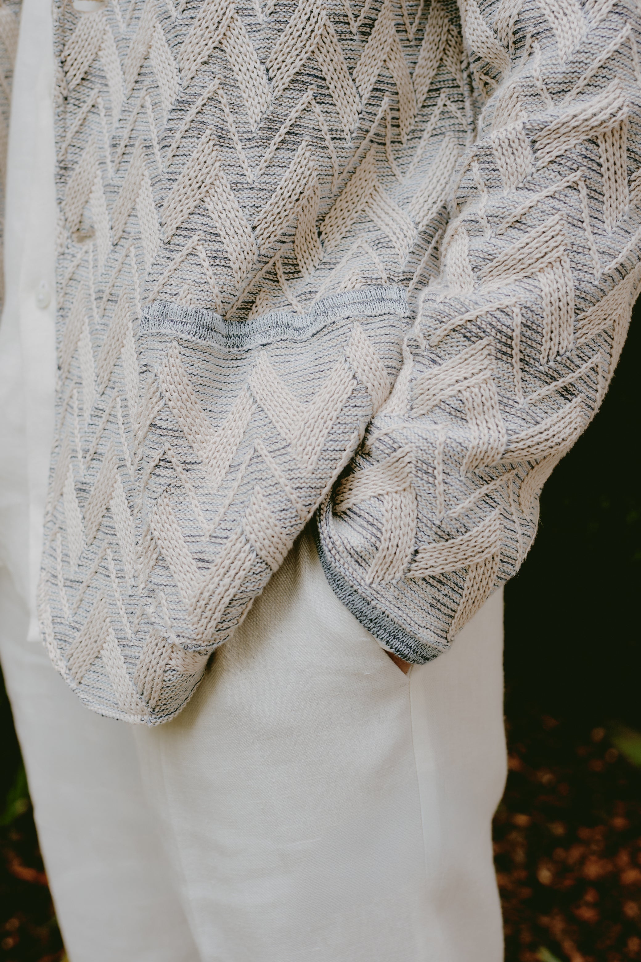 Herringbone Swacket In Linen, Silk and Cotton 