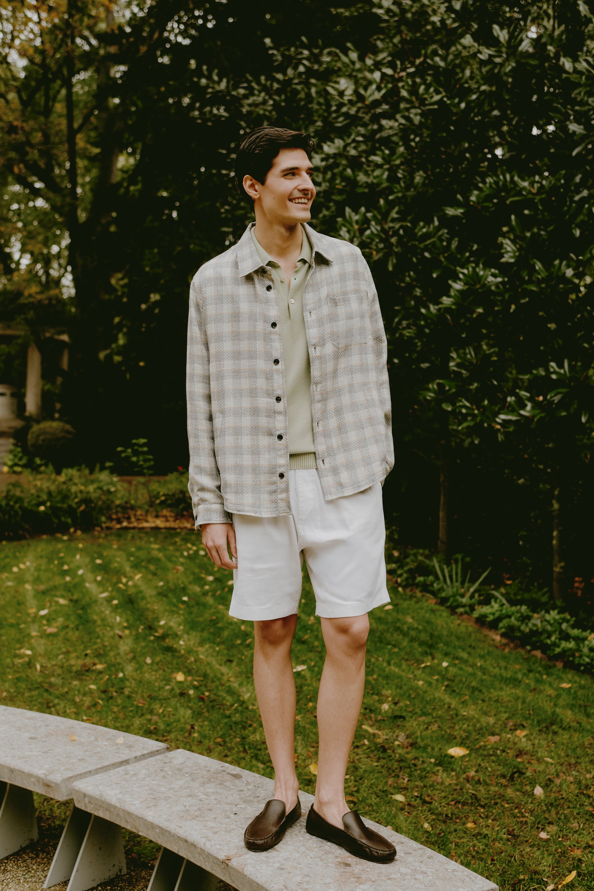 Garment Dyed Linen Shorts