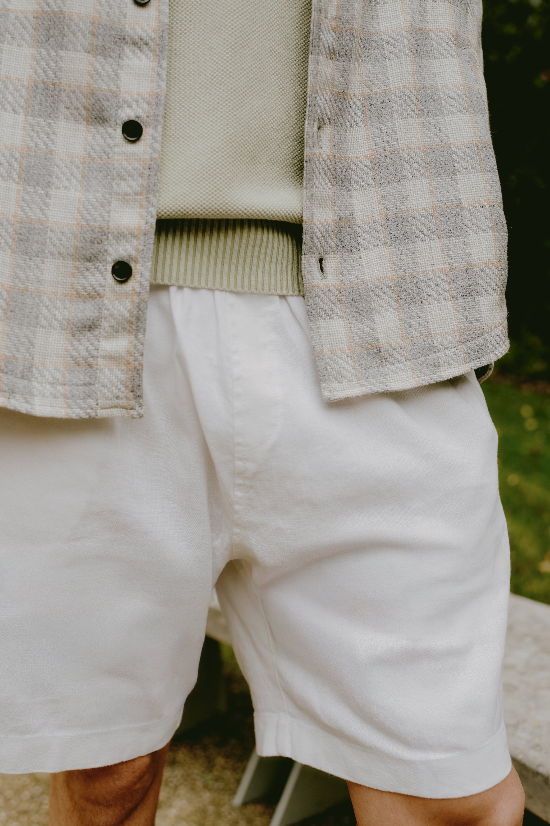 Garment Dyed Linen Shorts