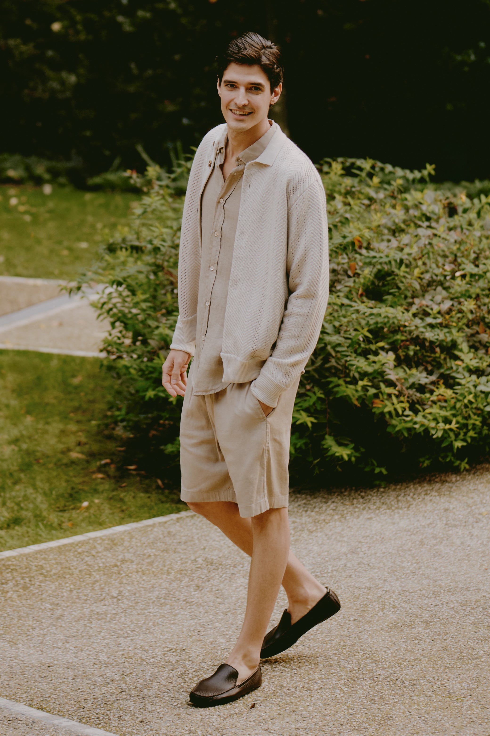Garment Dyed Linen Shorts