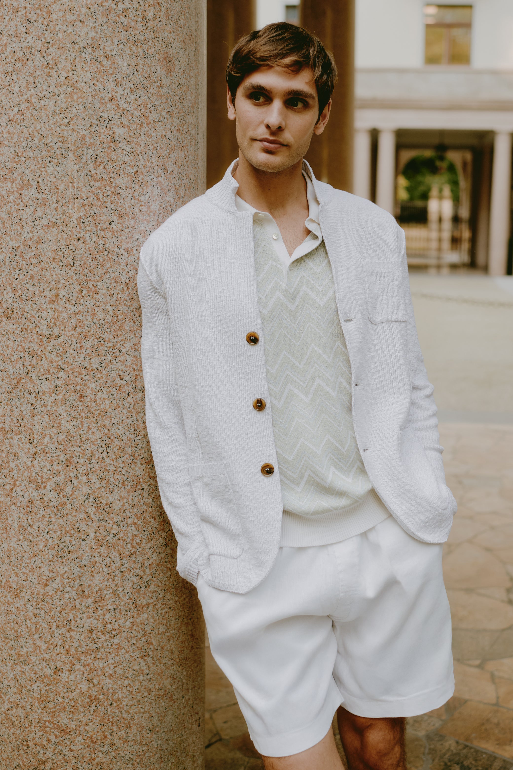 Three-pocket Swacket with Moulinè workmanship | Maurizio