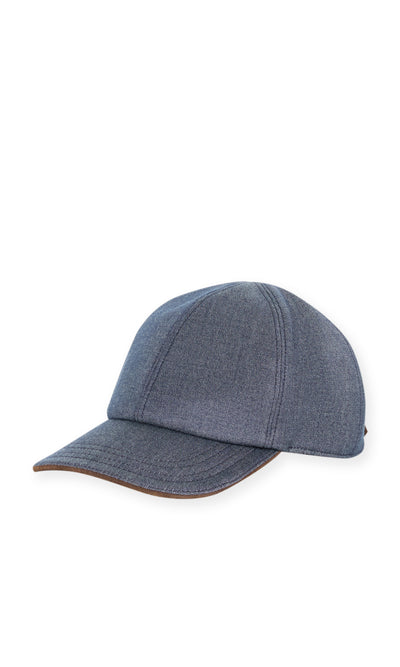 Cappello Da Baseball In Cashmere E Denim