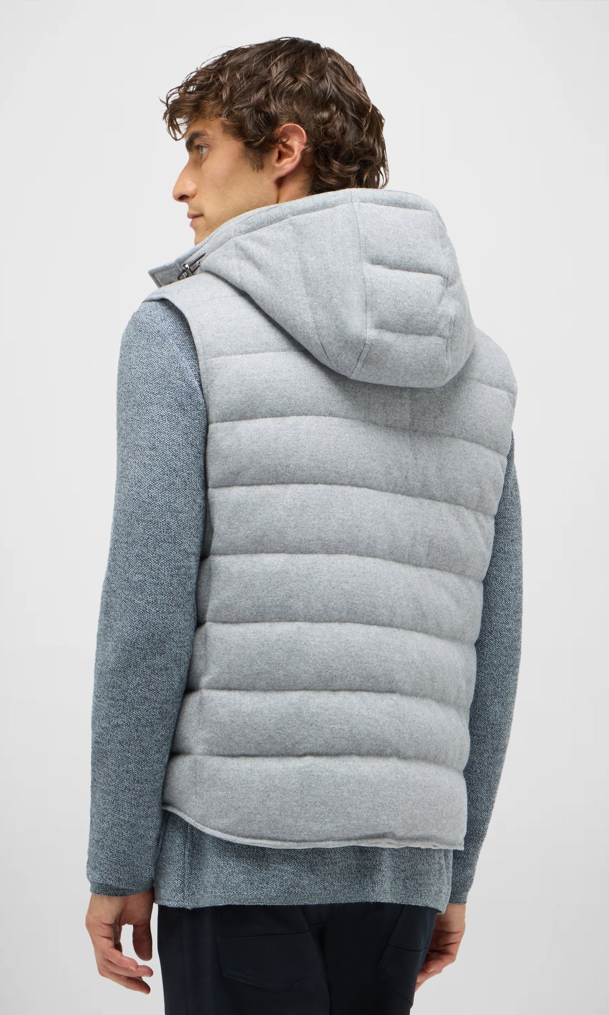 Goose Down Padded Vest with Detachable Hood