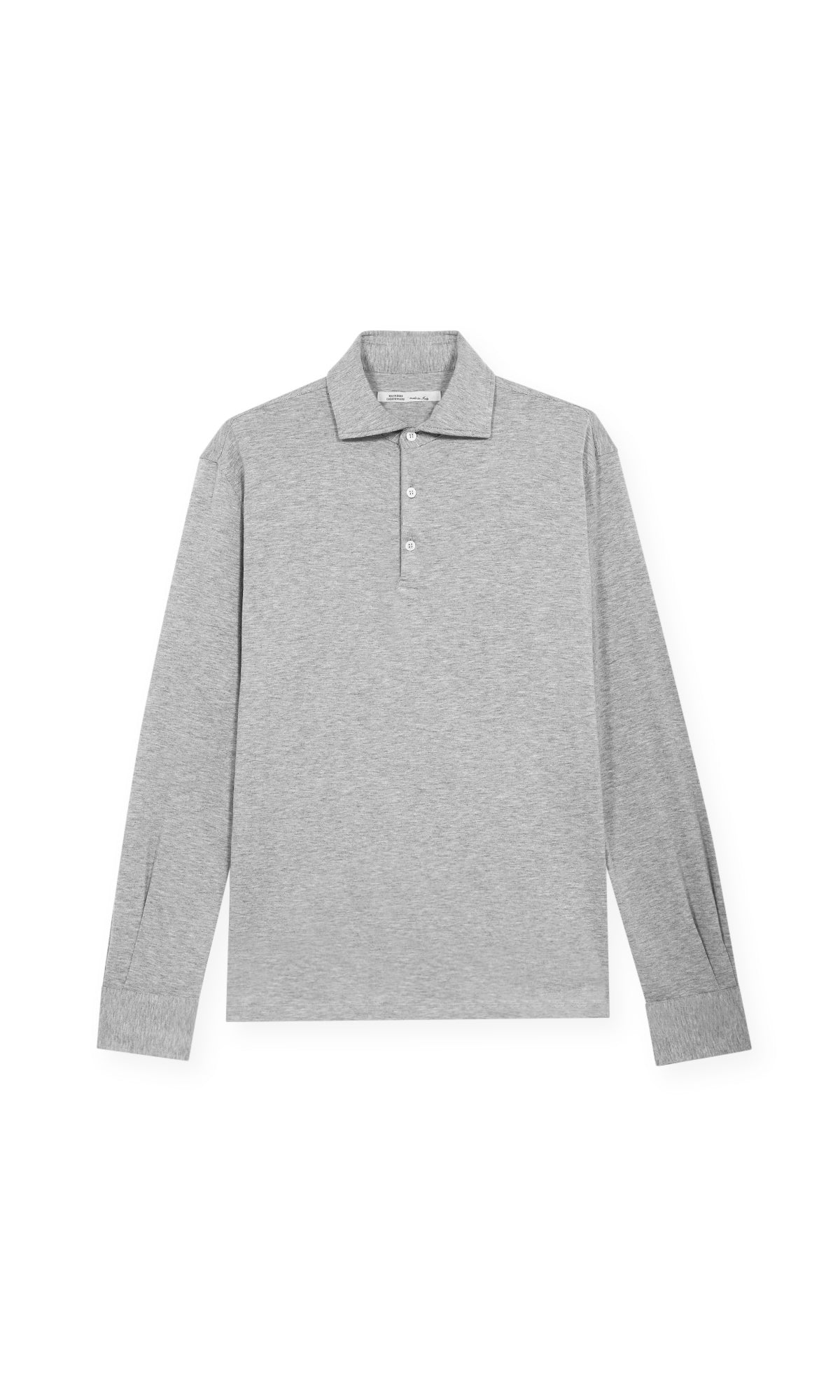 Polo 3 Bottoni Con Maniche Lunghe In Jersey Cotone E Cashmere