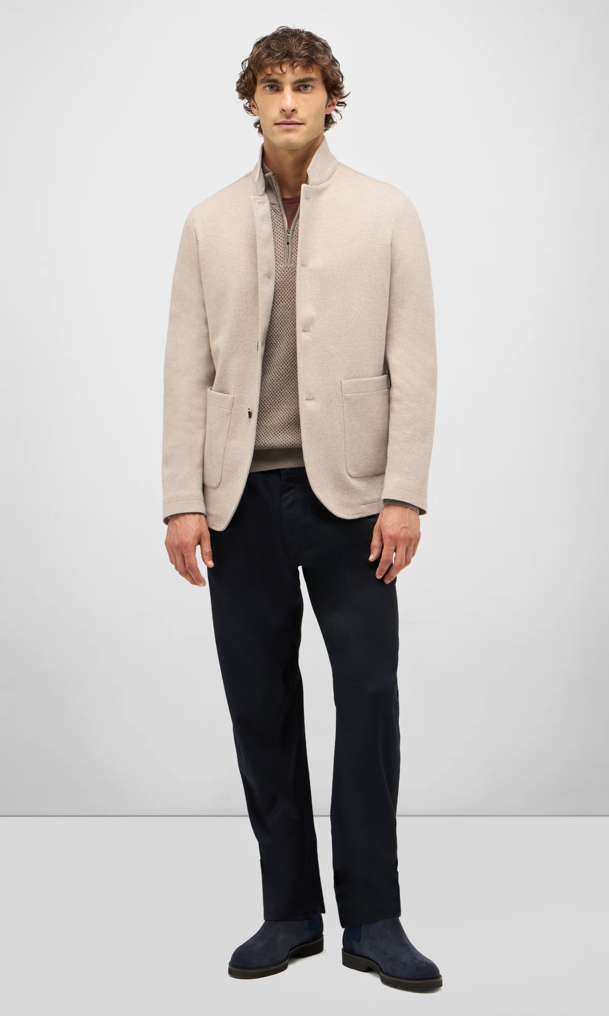 Stendhal Jacket With Stand Up Collar In Exclusive Light Wool Felt