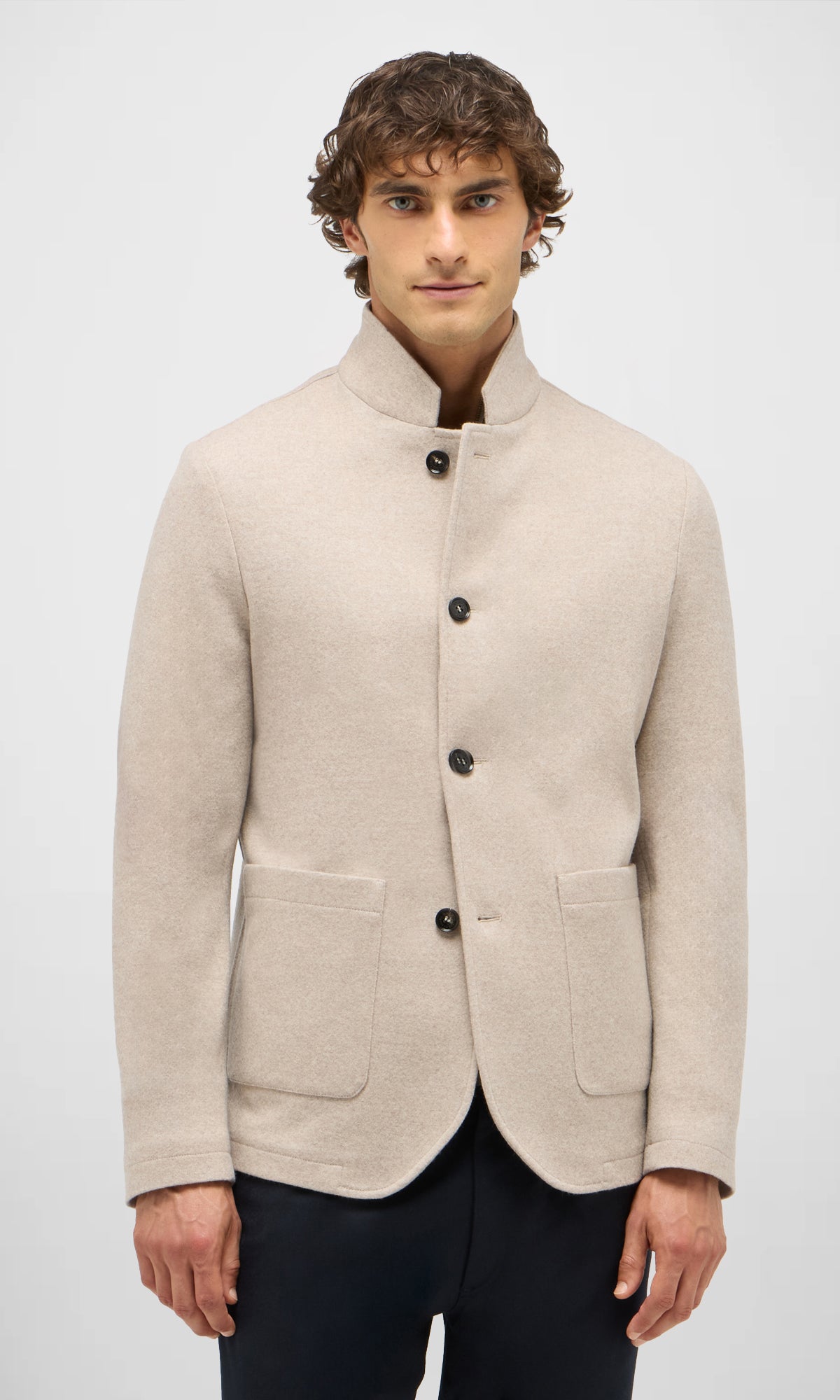 Stendhal Jacket With Stand Up Collar In Exclusive Light Wool Felt