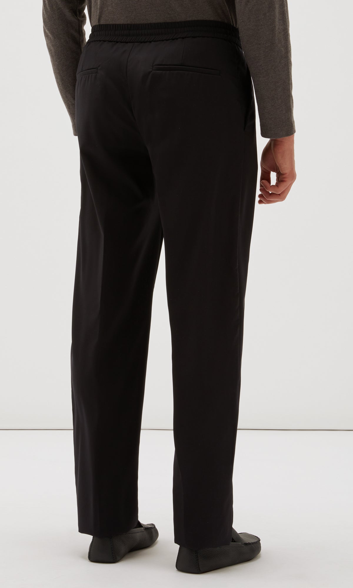 Drawstring Trousers In Exclusive Virgin Wool Jersey