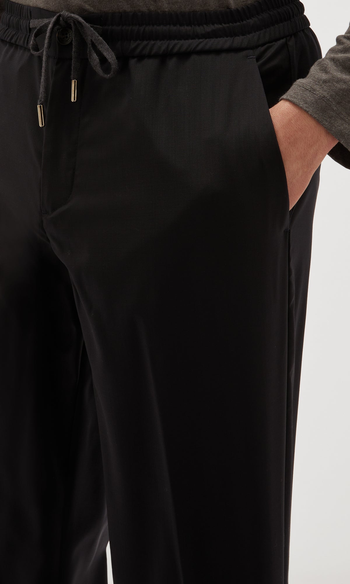 Drawstring Trousers In Exclusive Virgin Wool Jersey