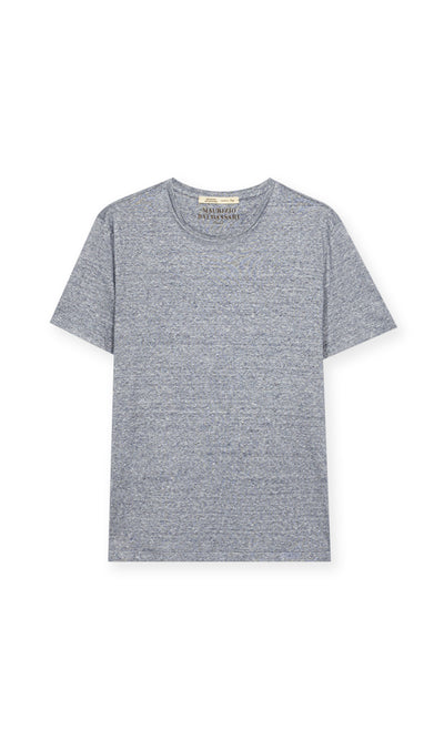 T-shirt In Lino e Cotone