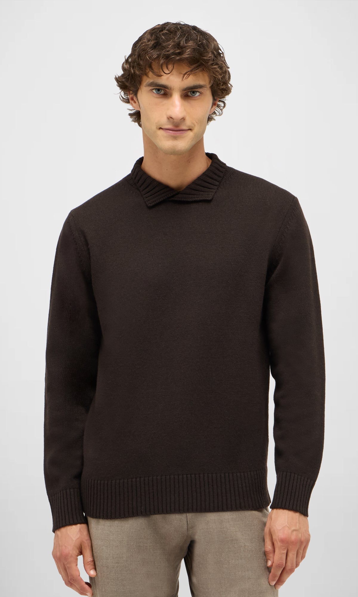 Open Turtleneck in Wool and Cashmere Blend