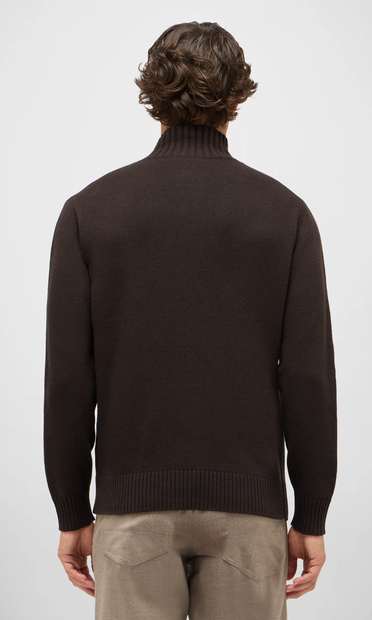 Open Turtleneck in Wool and Cashmere Blend