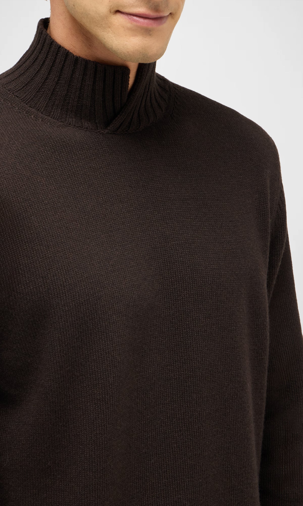 Open Turtleneck in Wool and Cashmere Blend