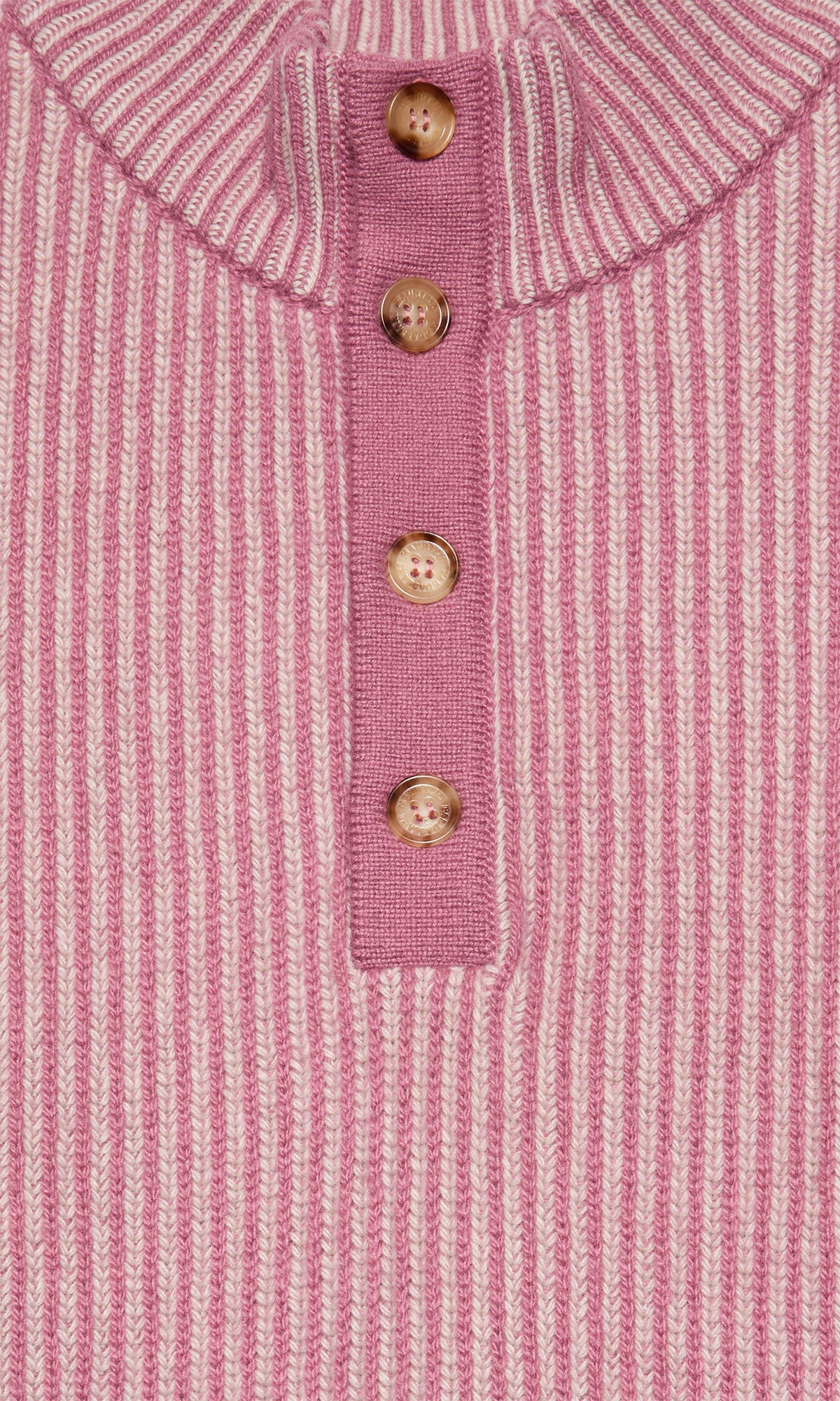 4-Button Mock Neck Sweater in Vanisé Stitch Cashmere and Wool