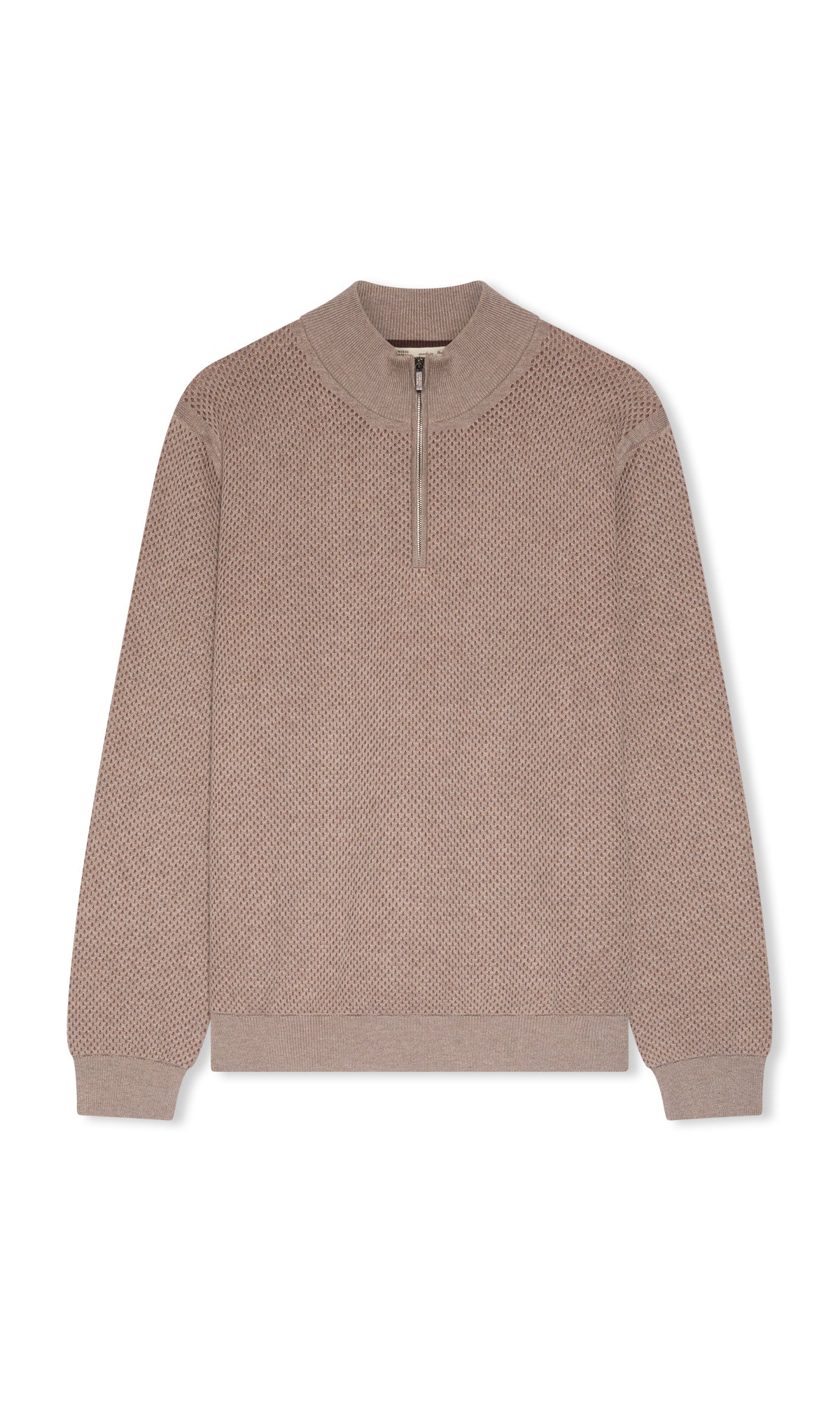 Extra Fine Wool Zip-Up Sweater with Tubular Workmanship
