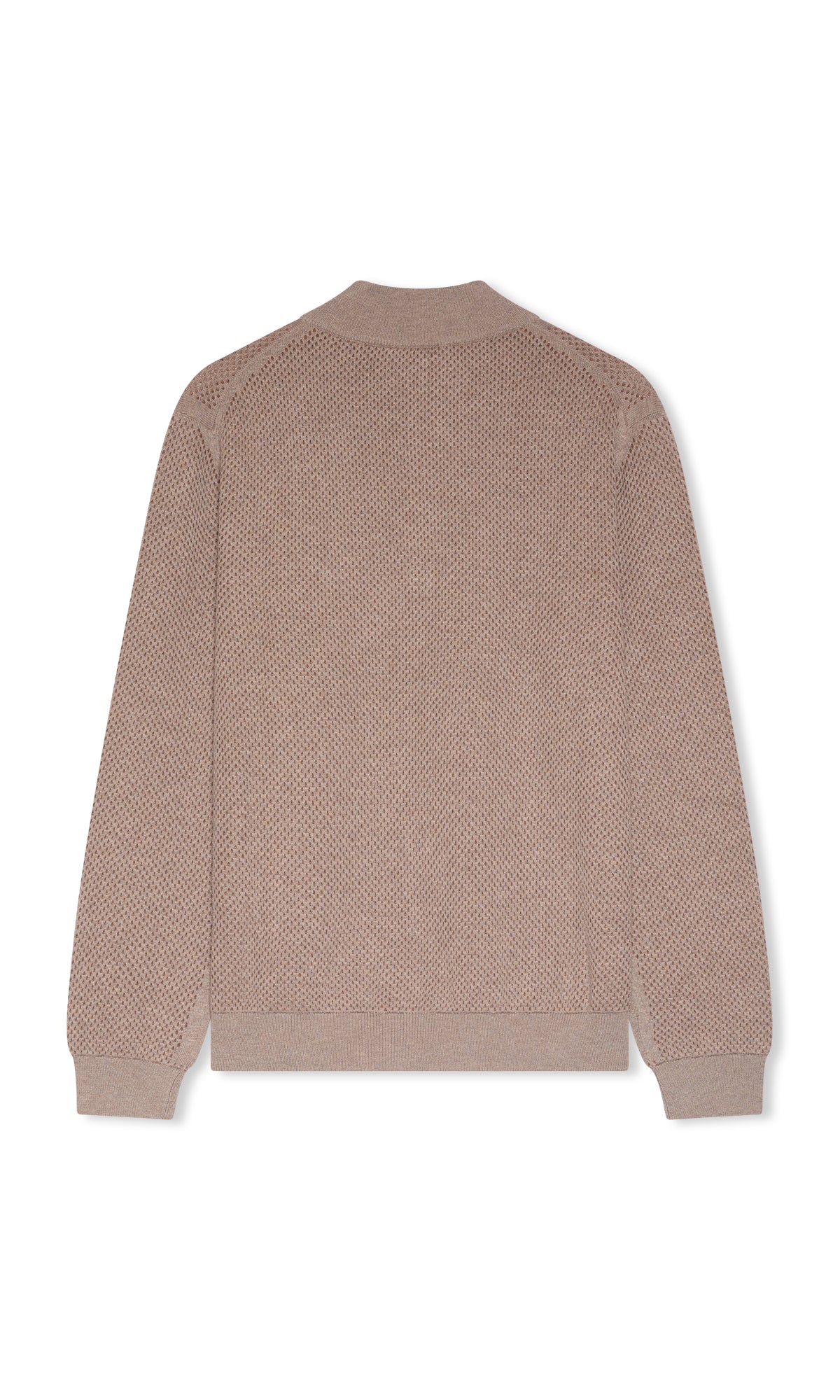Extra Fine Wool Zip-Up Sweater with Tubular Workmanship