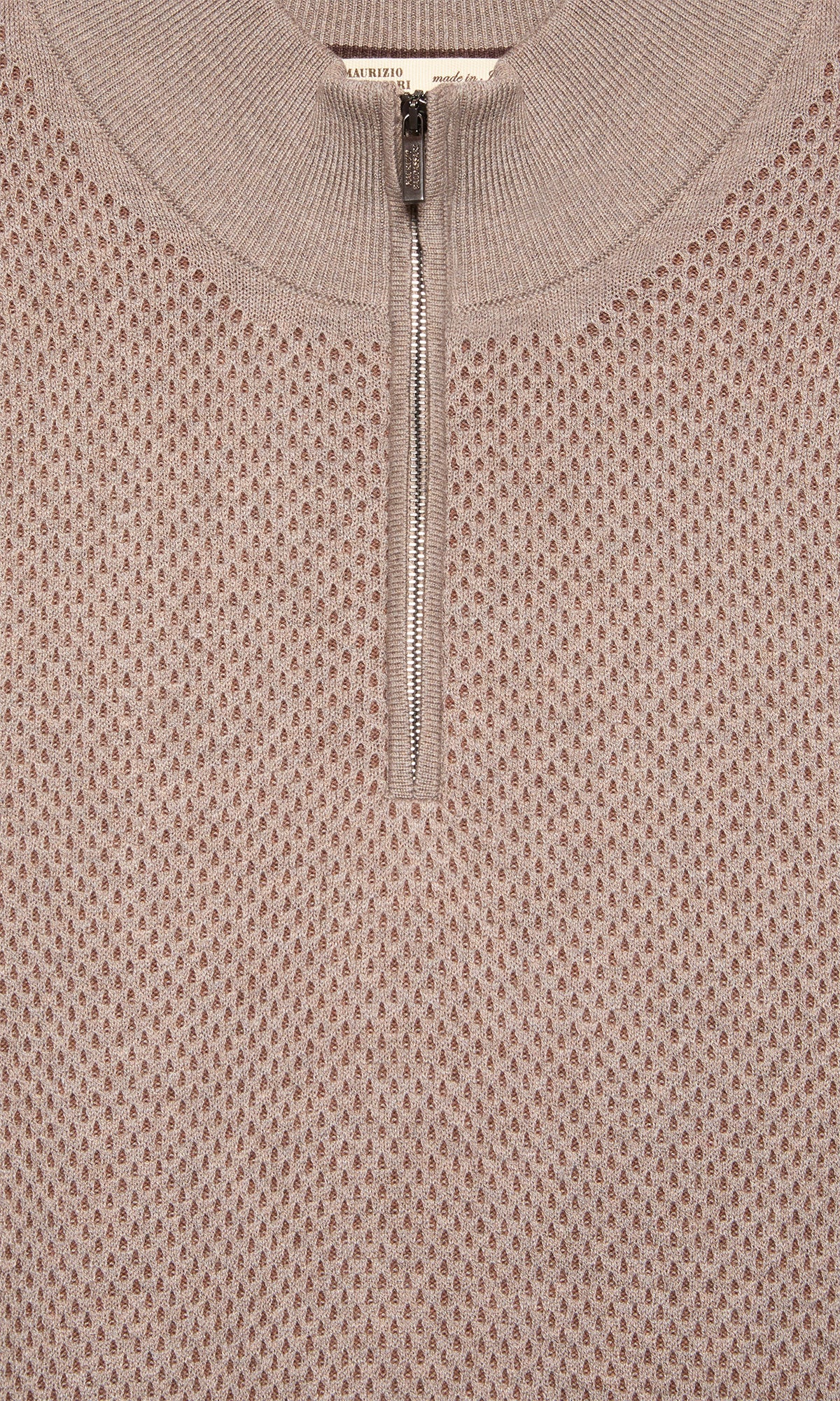 Extra Fine Wool Zip-Up Sweater with Tubular Workmanship