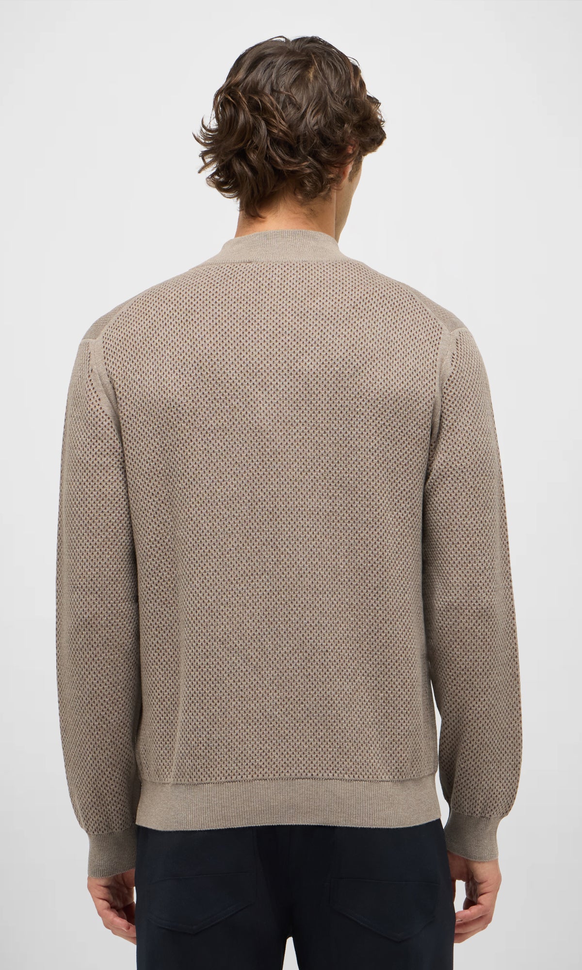 Extra Fine Wool Zip-Up Sweater with Tubular Workmanship