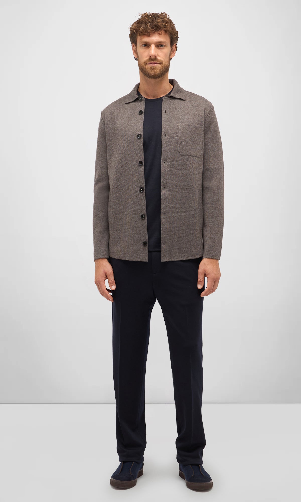 Overshirt Milano Stitch In Extrafine Merino Wool