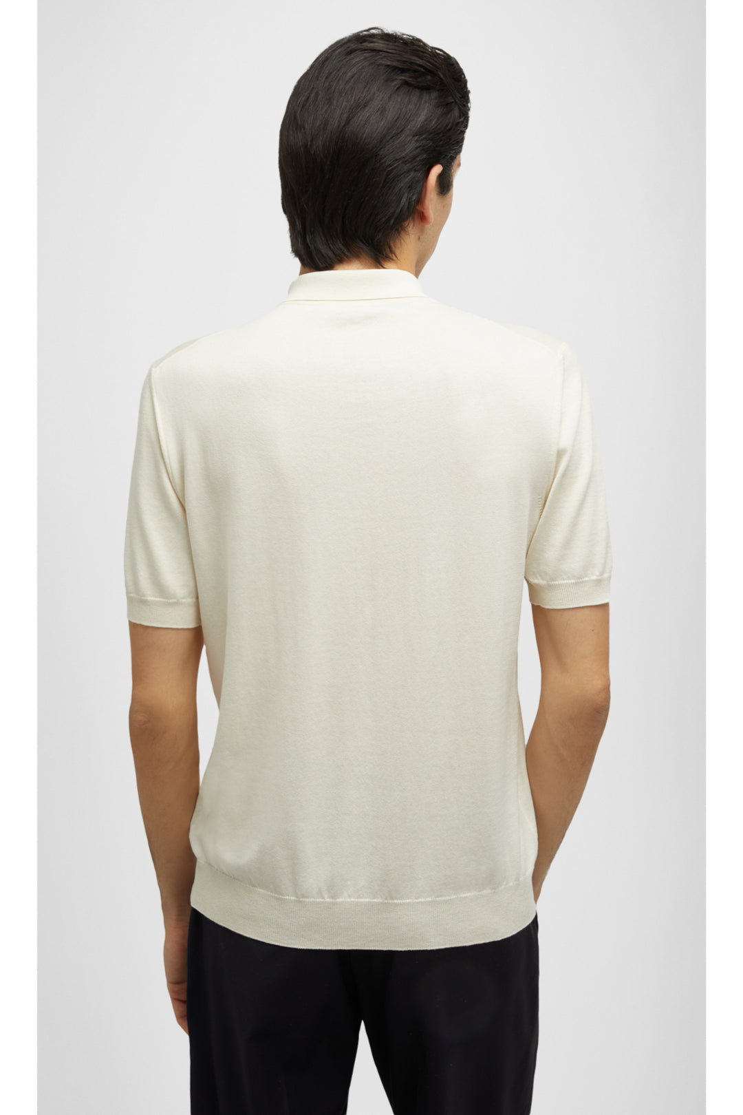 Silk and cotton polo shirt with zip