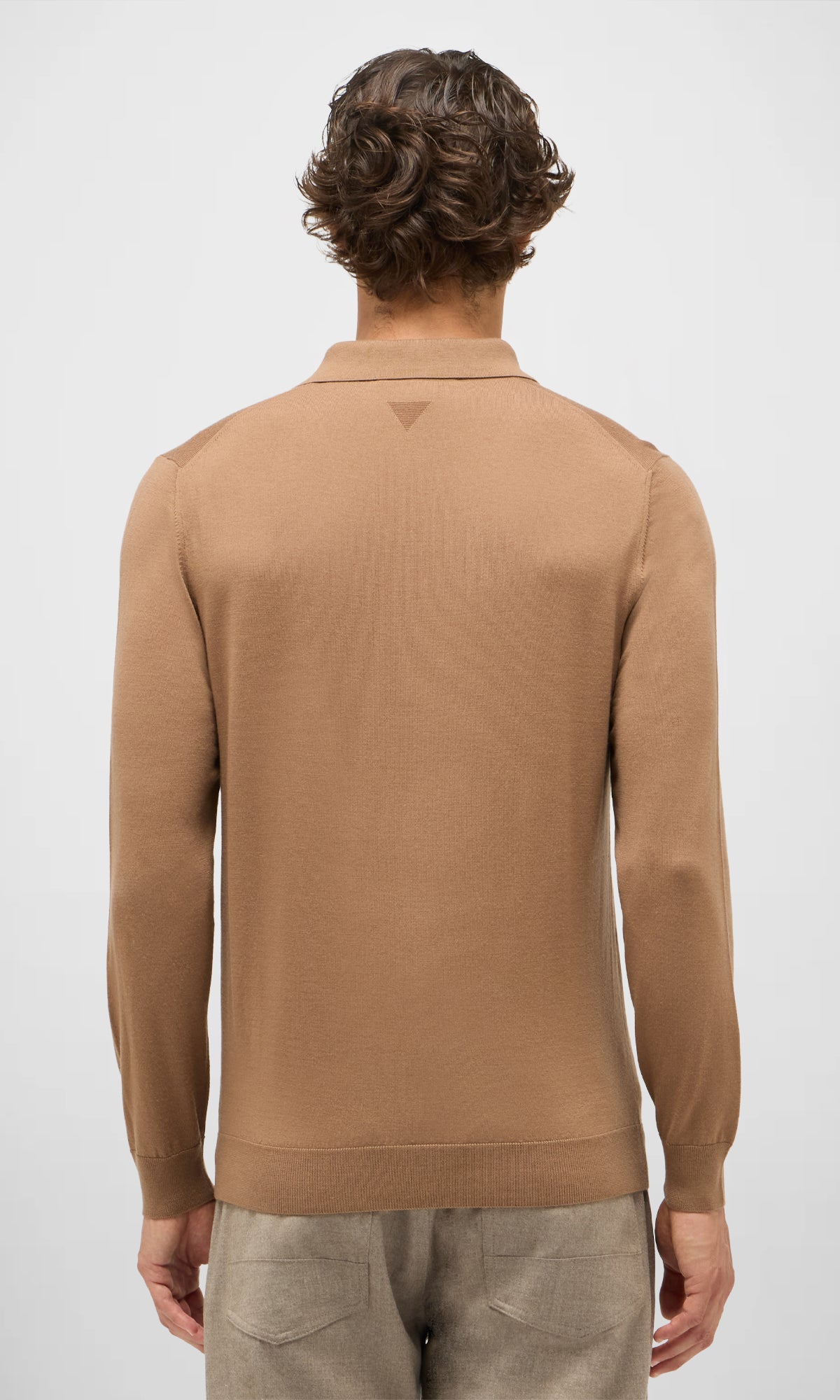 3-Button Polo Shirt in Pure Extra Fine Wool and Cashmere