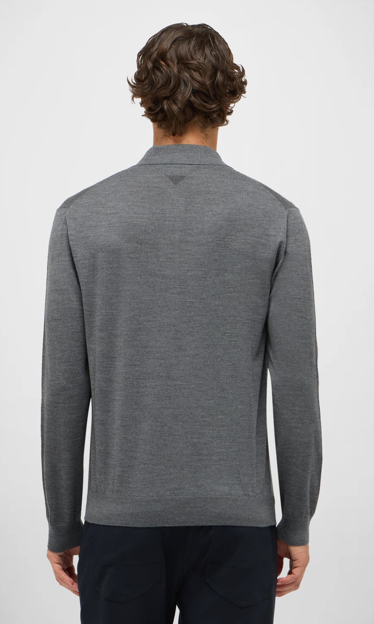 3-Button Polo Shirt in Pure Extra Fine Wool and Cashmere