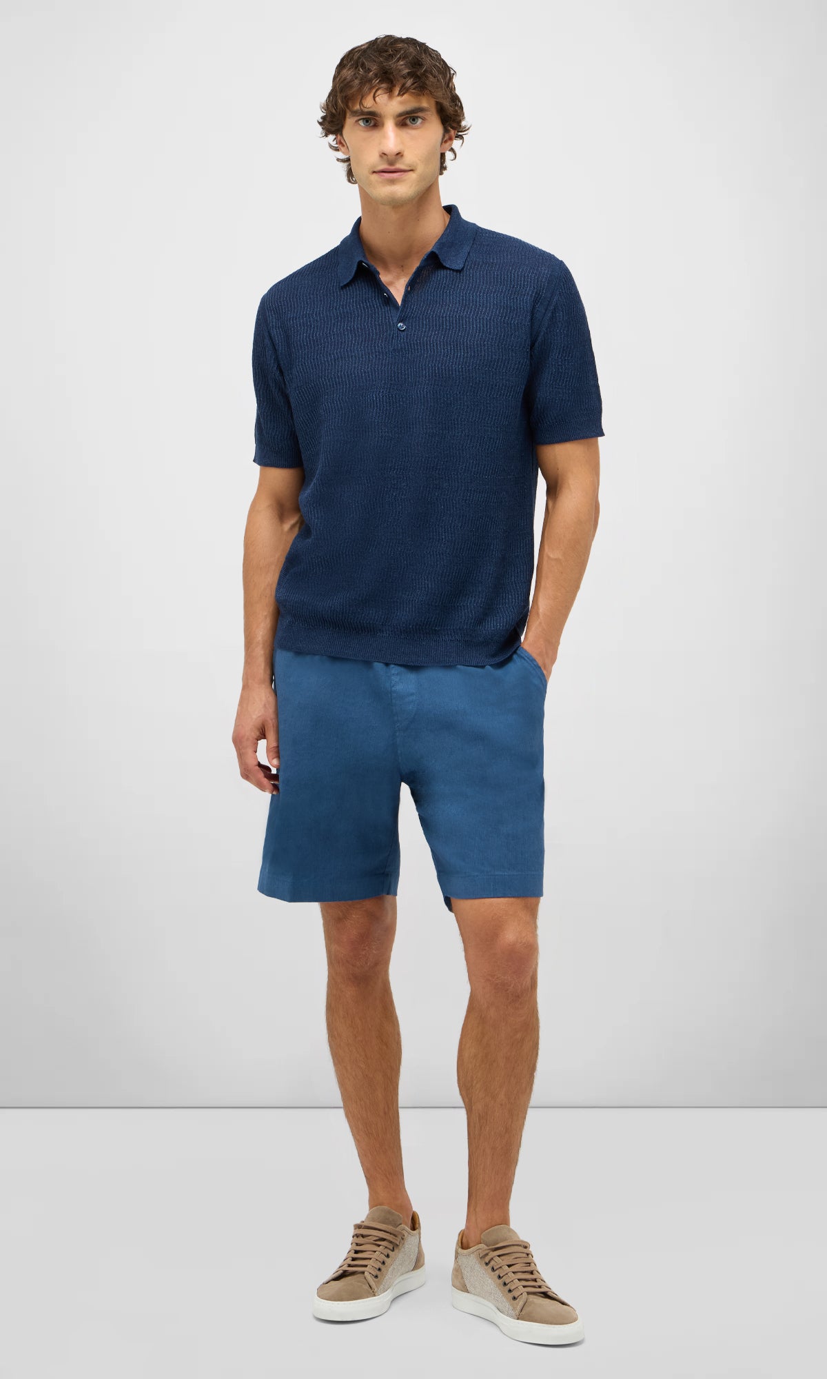 3 Button Linen Cotton Polo 