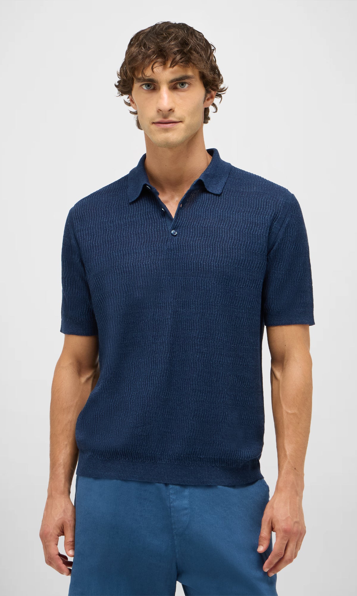 3 Button Linen Cotton Polo 