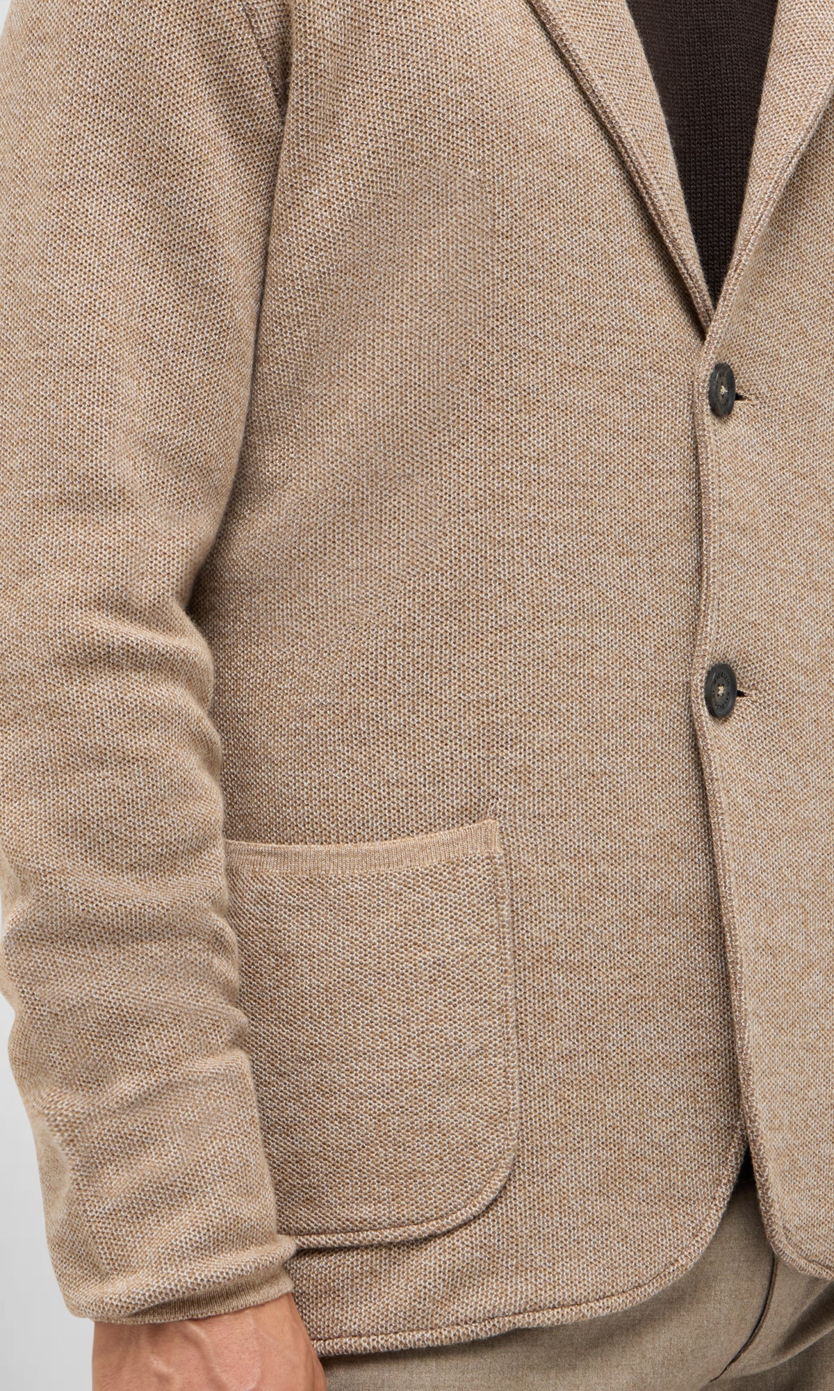 Two-Button Cotton and Wool Piquet Swacket