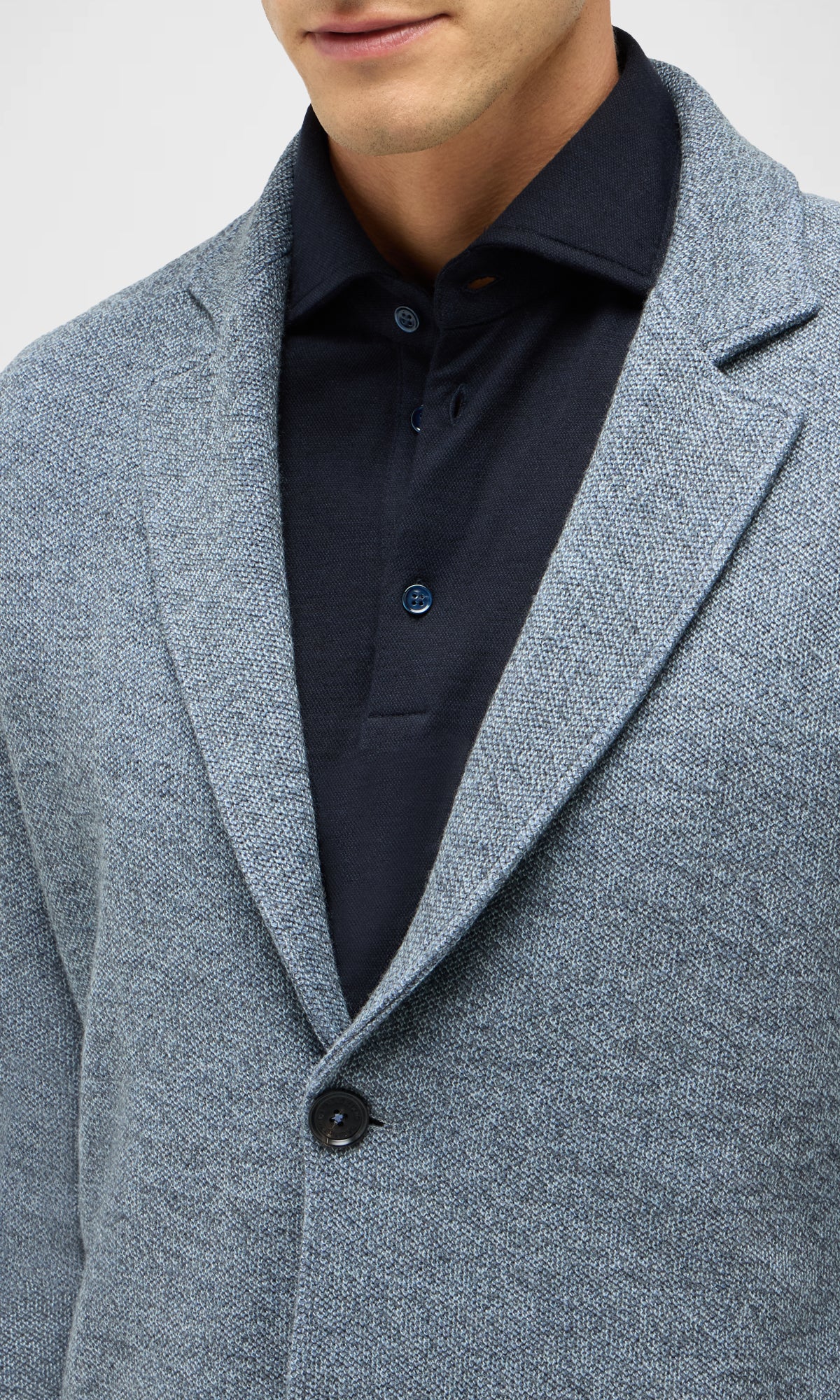 Two-Button Cotton and Wool Piquet Swacket