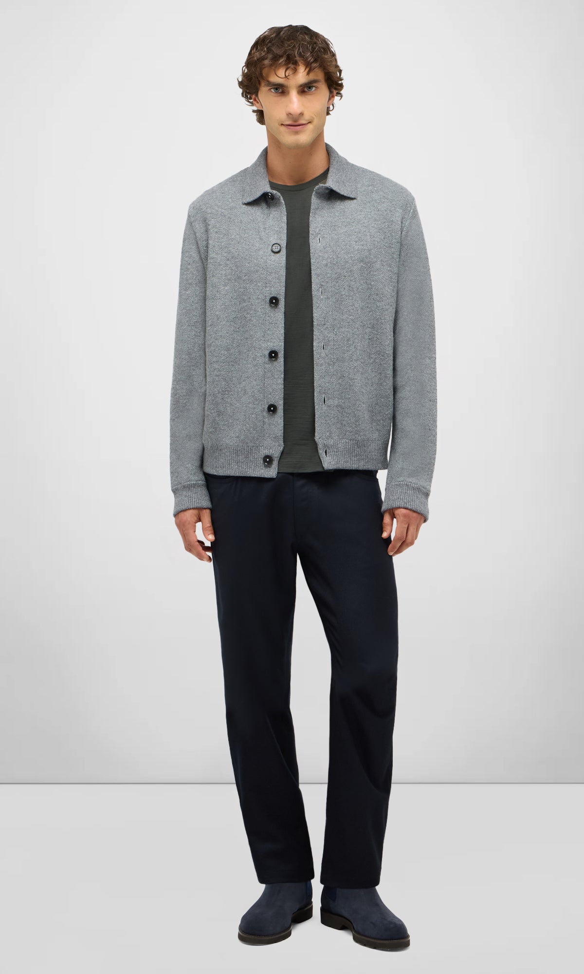 Piquet Knit Blouson In Wool And Cashmere