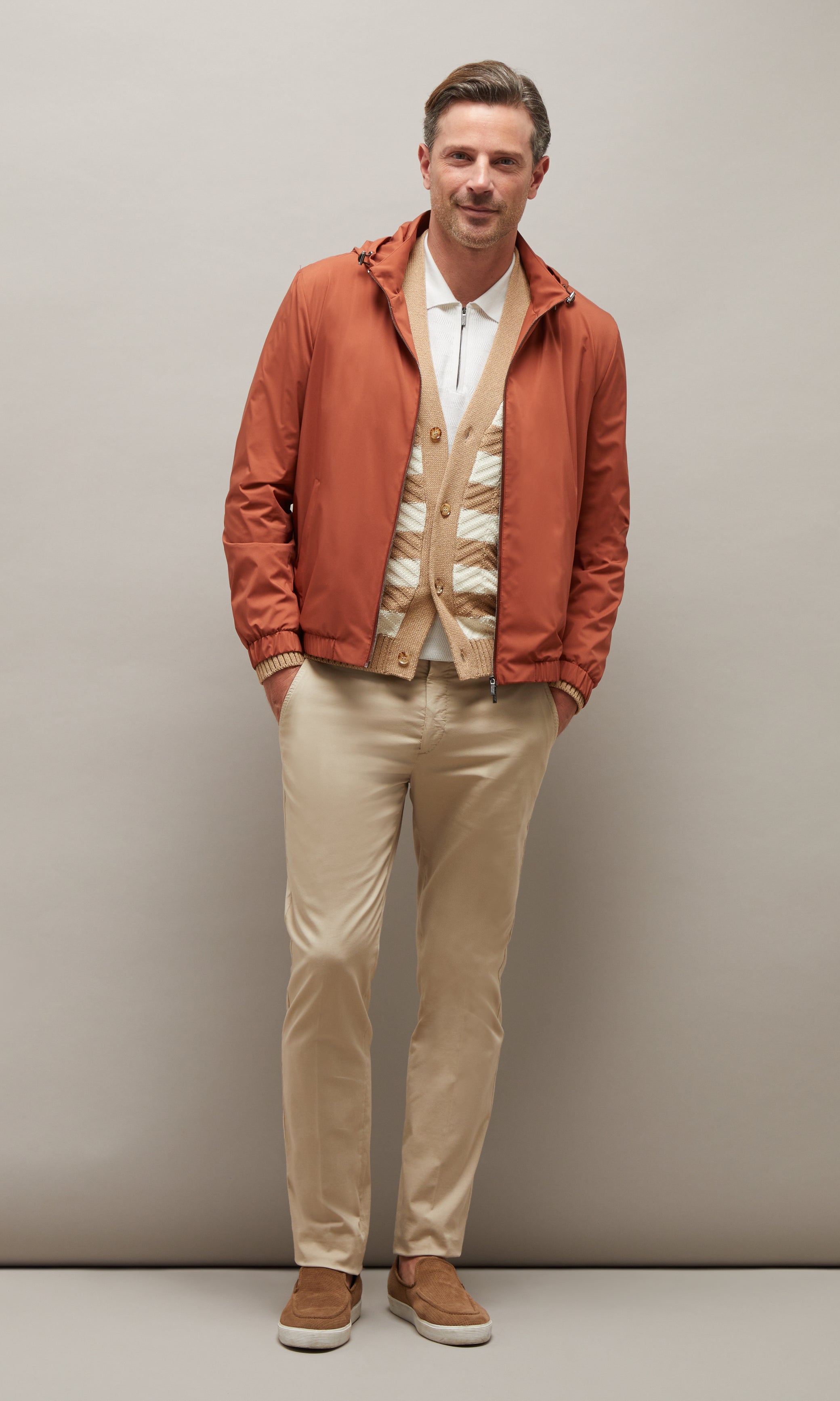 Jacket of Technical Fabric With Detachable Hood