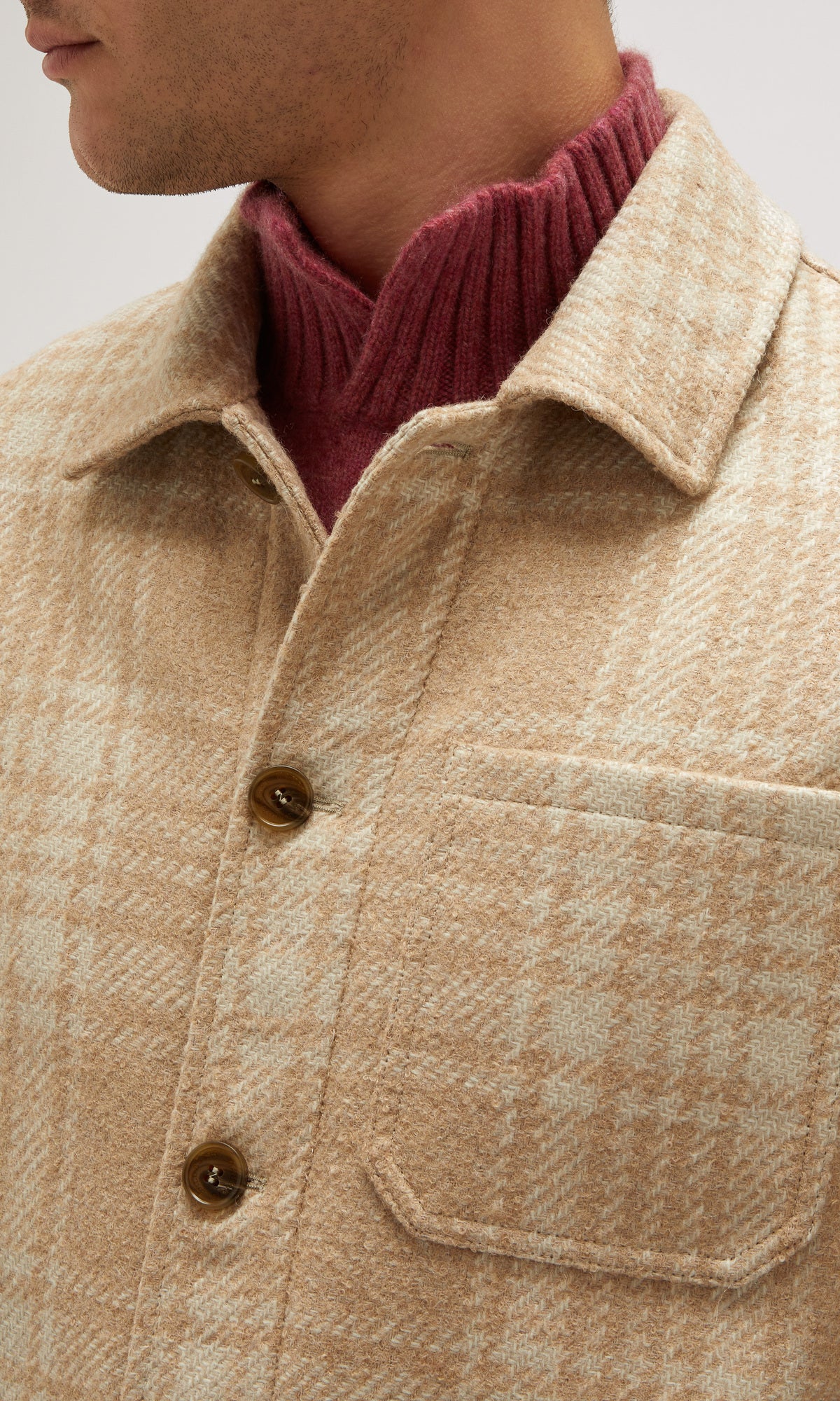 Chore Jacket In Wool And Alpaca