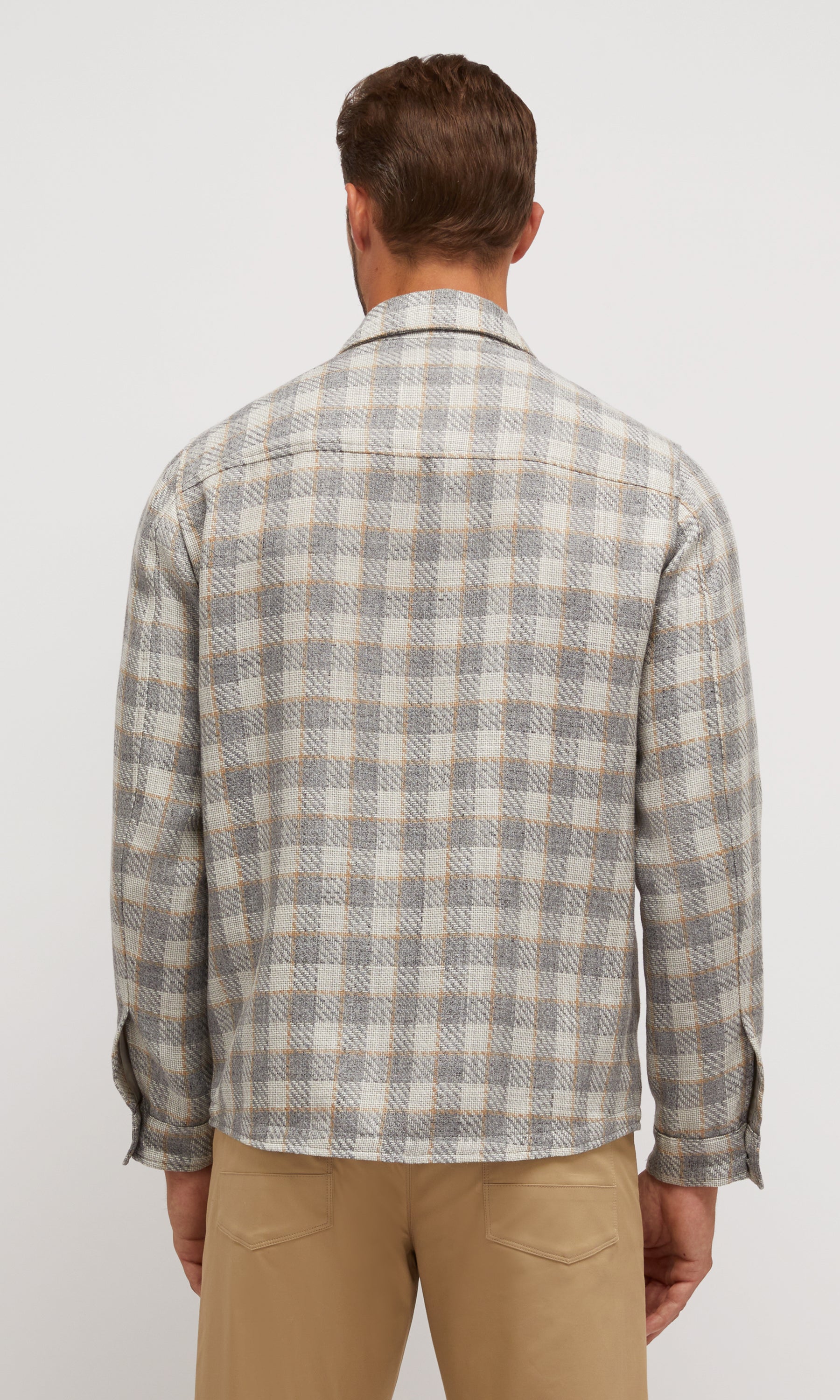 Overshirt Check In Seta, Lino E Cotone