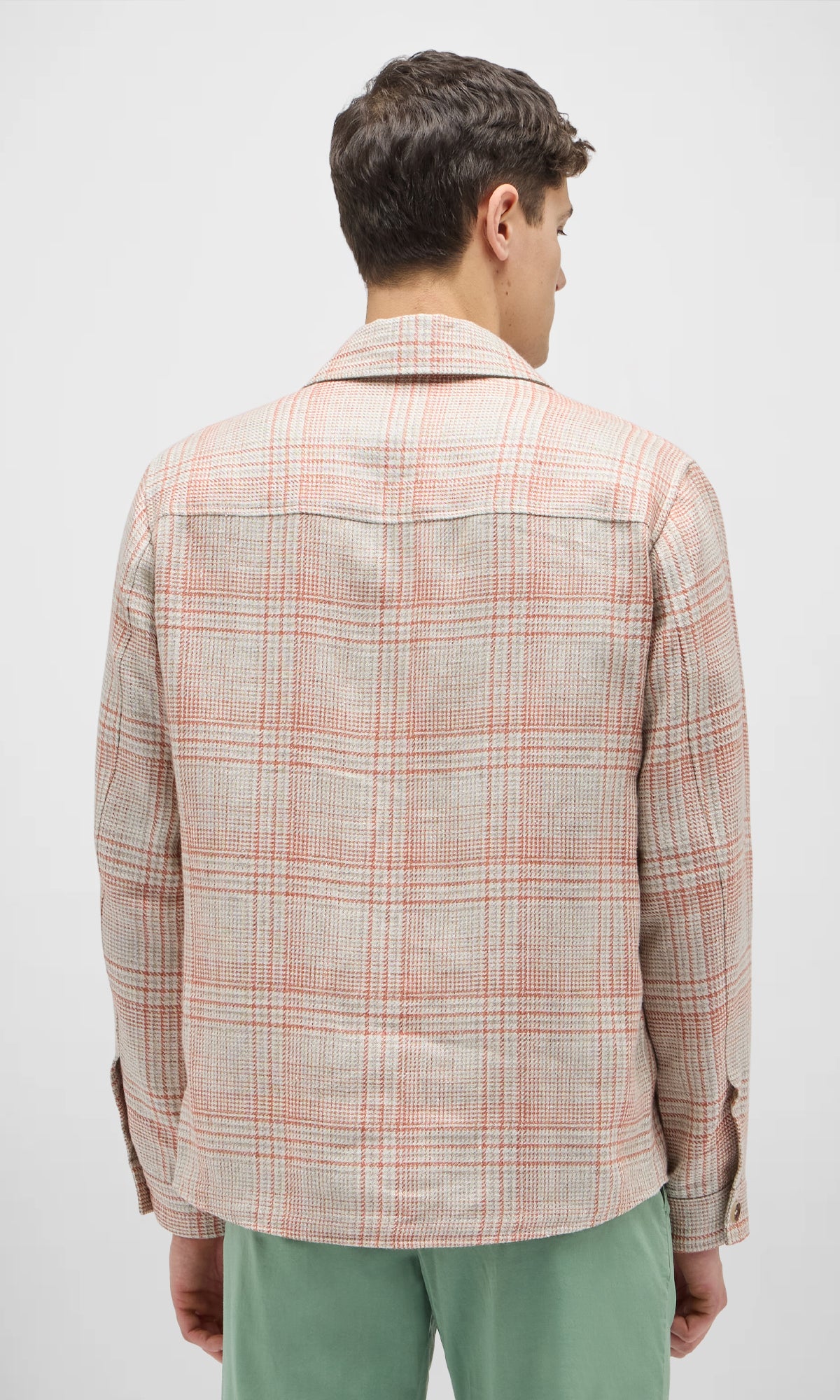 Overshirt In Exclusive Check In Hemp And Wool