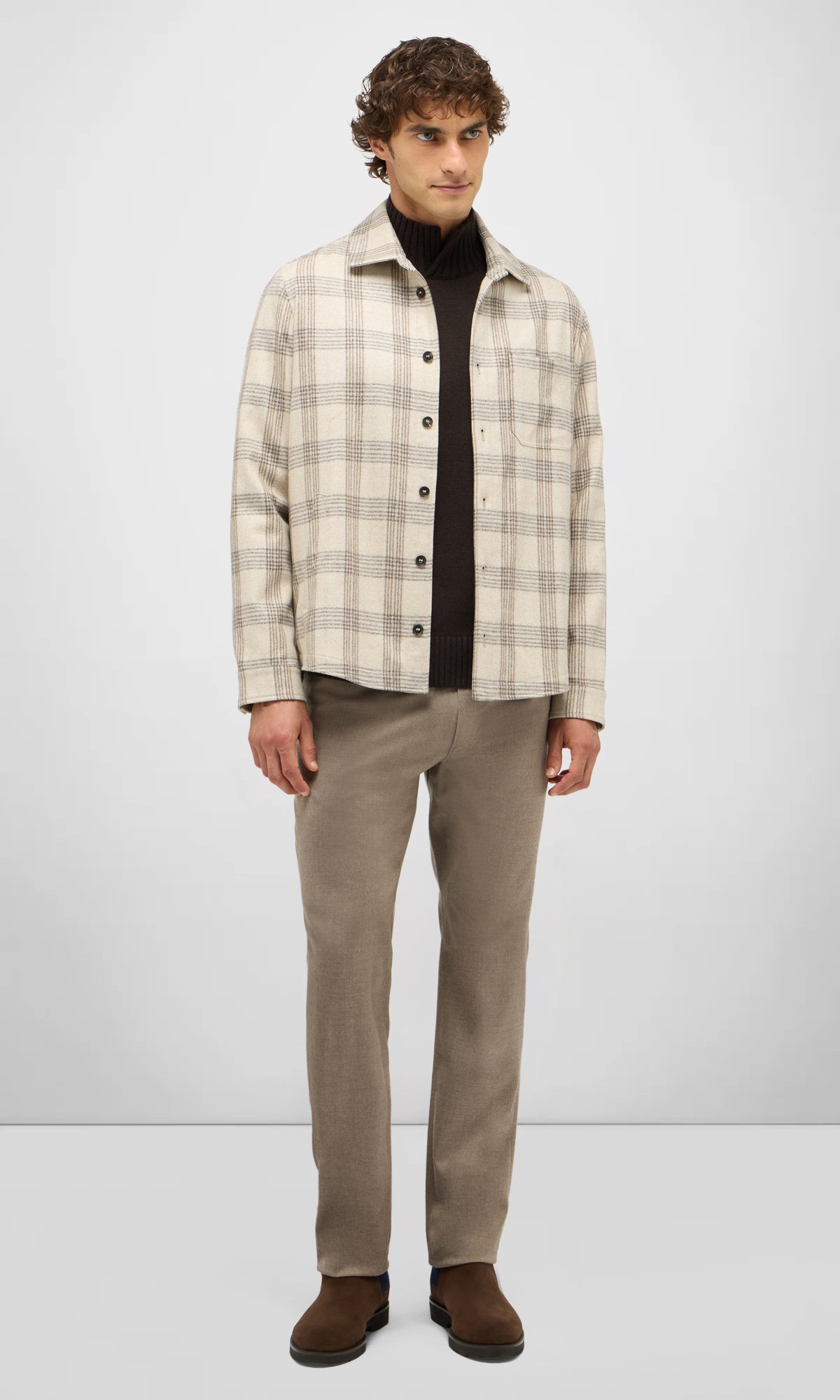 Extra Fine Wool Overshirt with Exclusive Design by Lanificio Fratelli Tallia Di Delfino