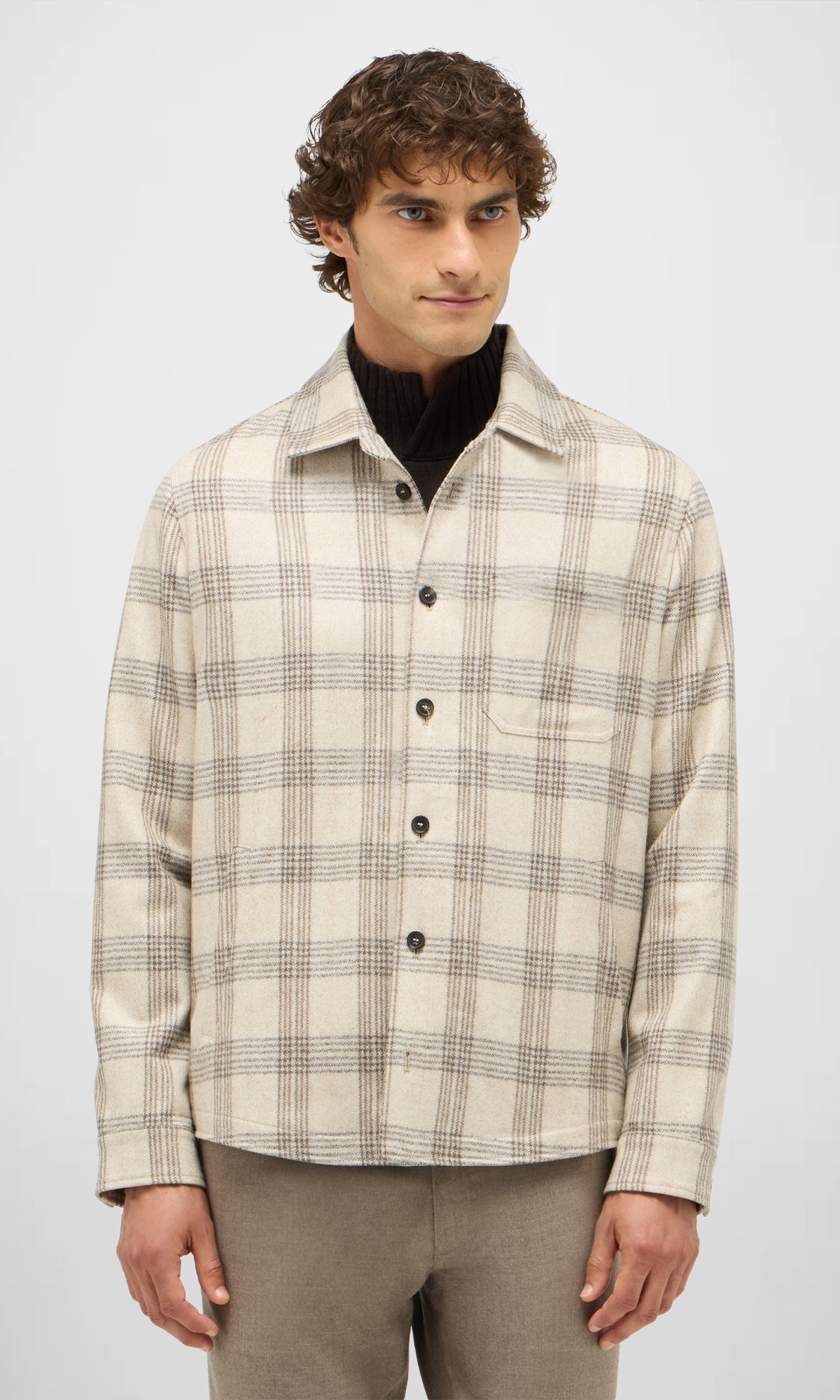 Extra Fine Wool Overshirt with Exclusive Design by Lanificio Fratelli Tallia Di Delfino