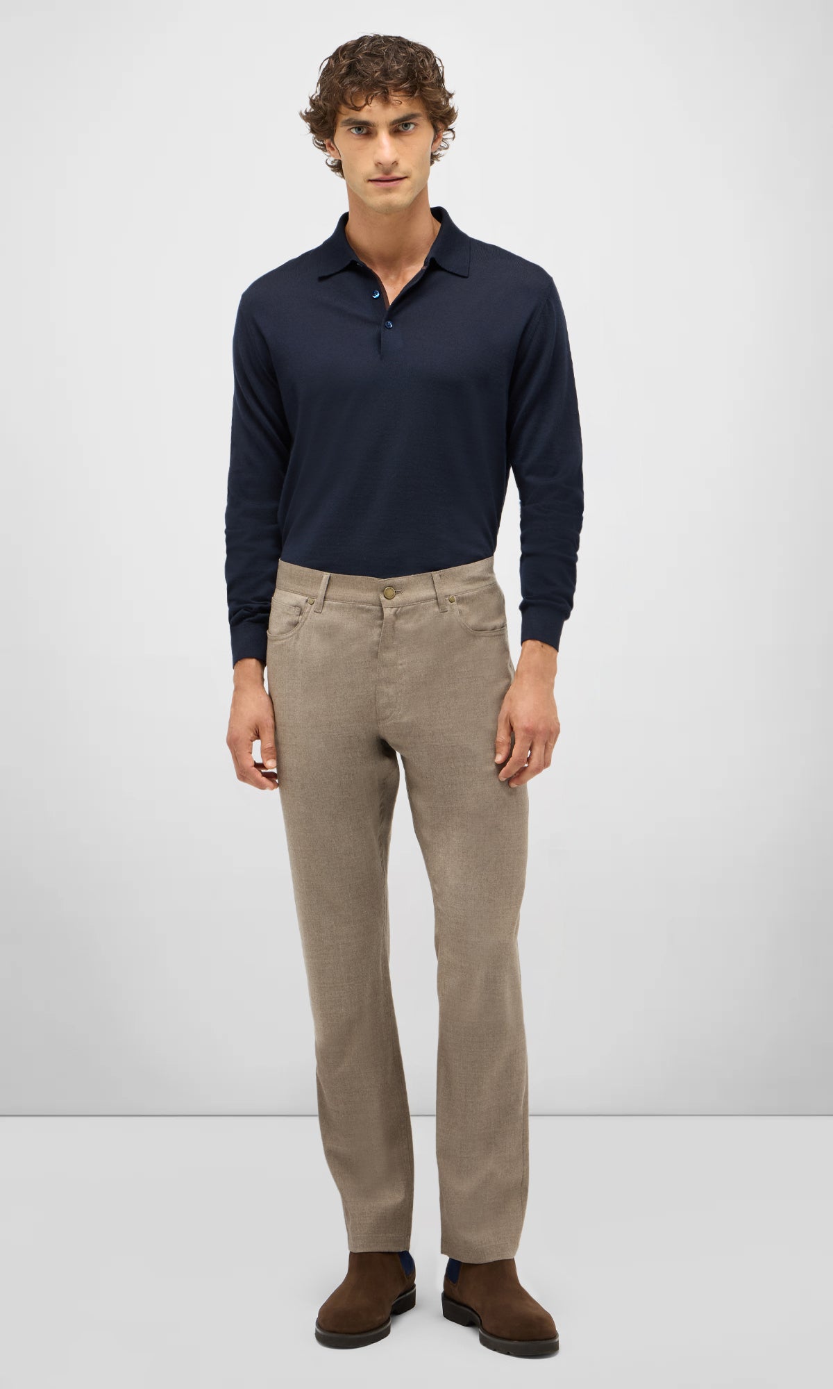 Five-Pocket Trousers in Stretch Wool Twill