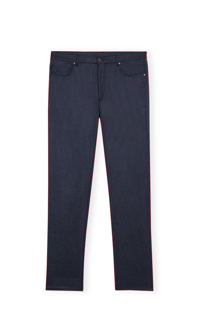 Pantalone Cinque Tasche in Cashmere Blend Denim-Look