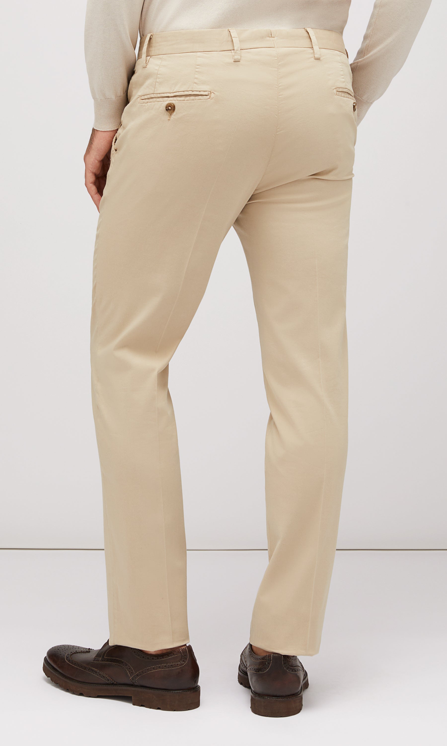 Pantalone Chino In Cotone E Seta