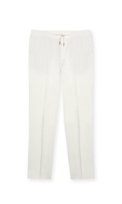 Pantalone Drawstring In Lino Italiano