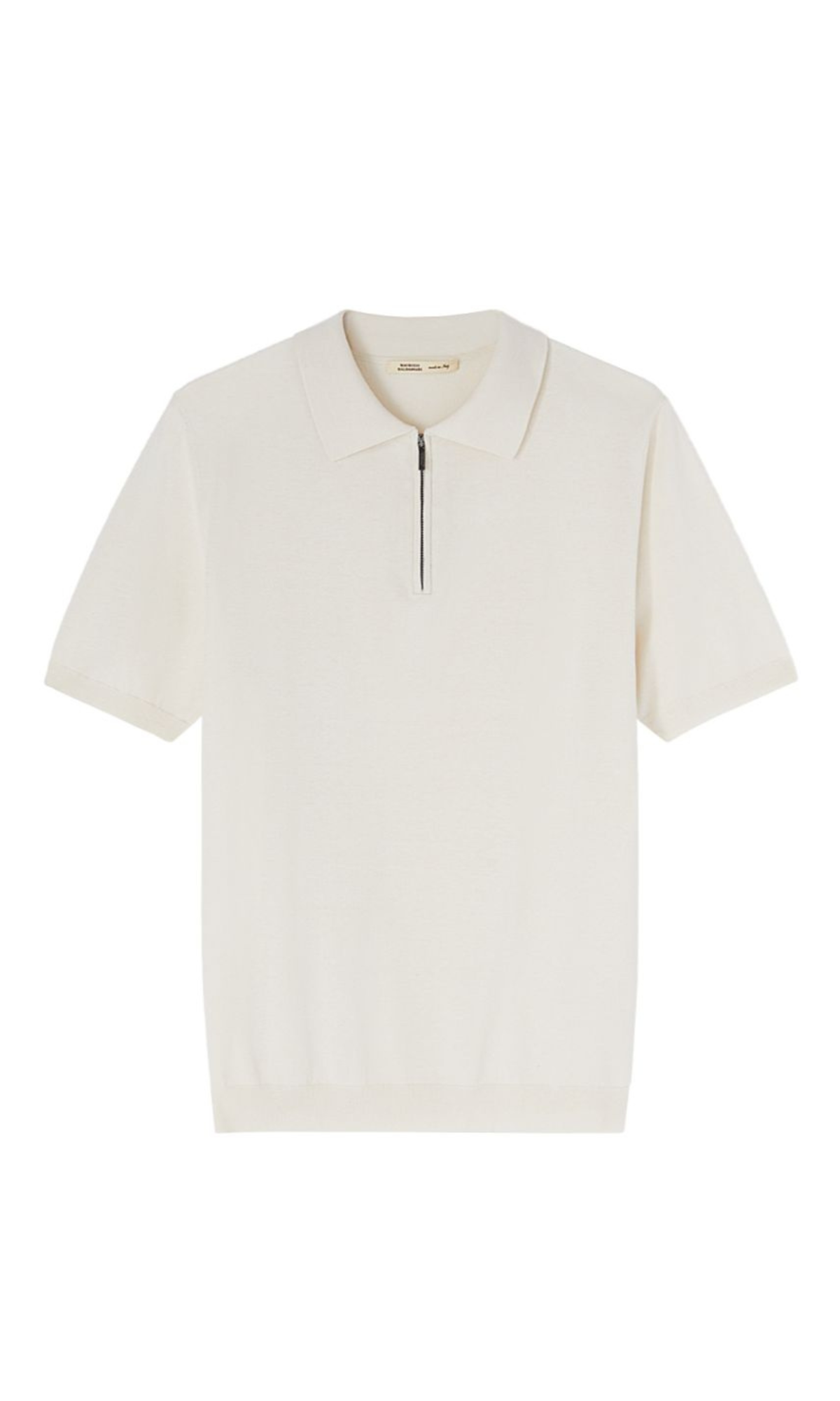 Silk and cotton polo shirt with zip