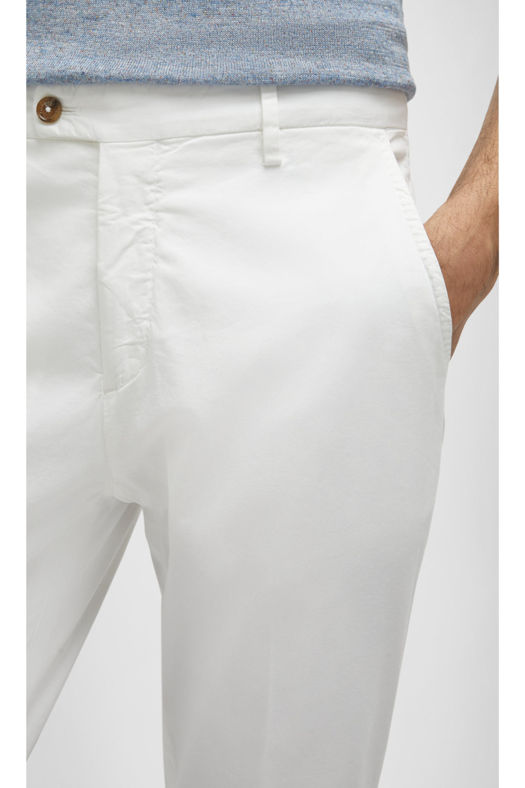Cotton And Silk Chino Trousers